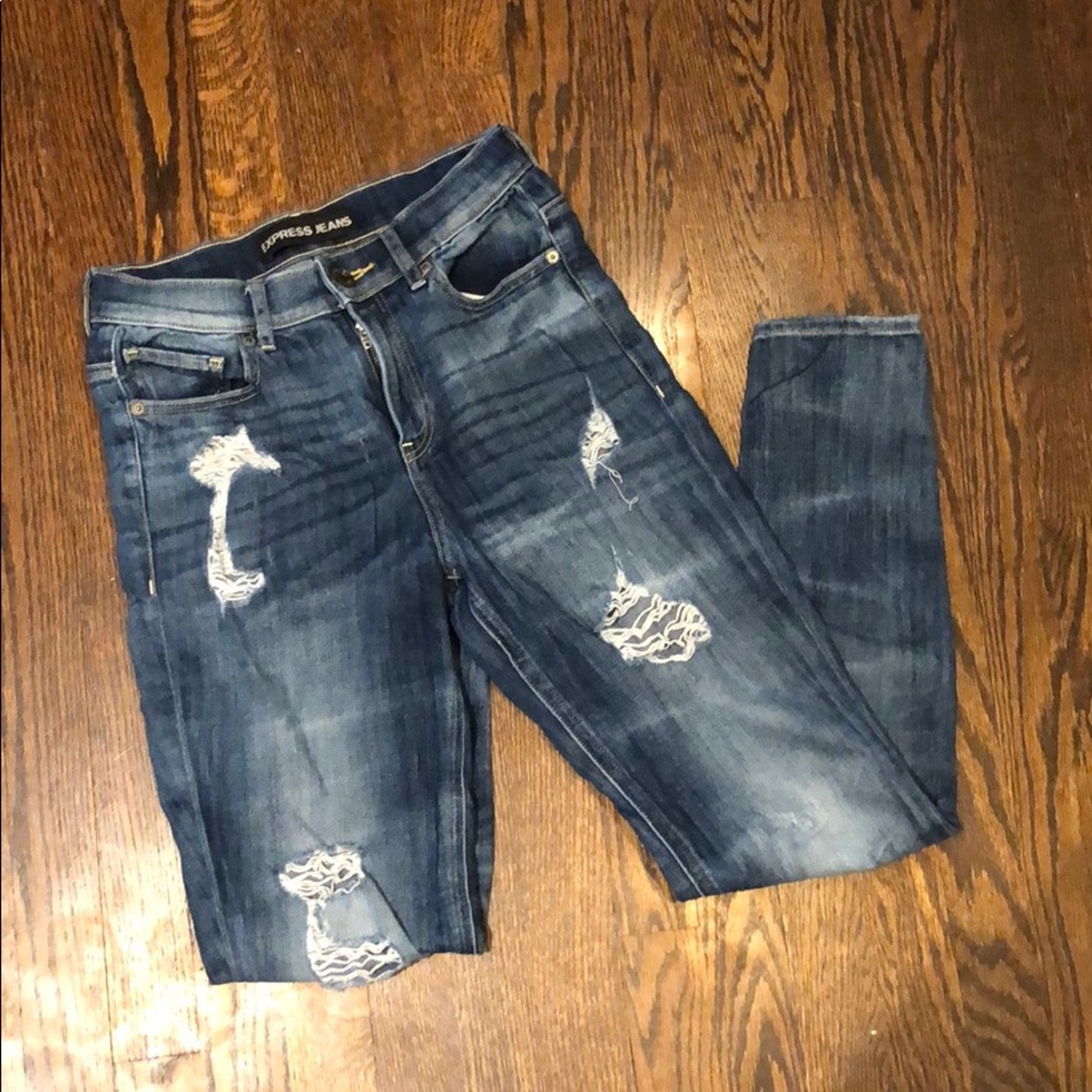 Distressed High Waisted Express Jeans